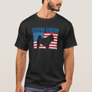 American Flag Chow Chow T-Shirt