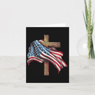 American Flag Christian Cross Jesus 4th Of July Pa Card