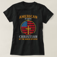 American Flag Christian Cross Text Art Women's
