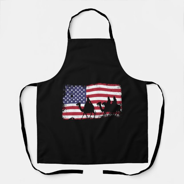 american flag christmas apron (Front)
