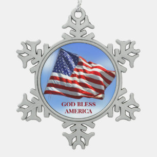 American Flag Christmas Ornament God Bless America