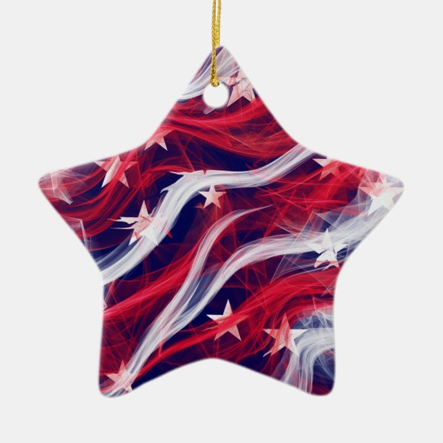 American flag Christmas tree Ornament (Front)
