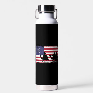 american flag christmas water bottle