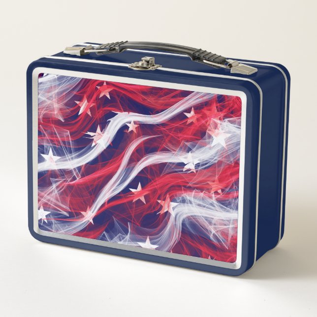American flag classic custom lunch box (Front)