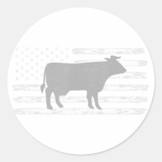 American Flag  Classic Round Sticker