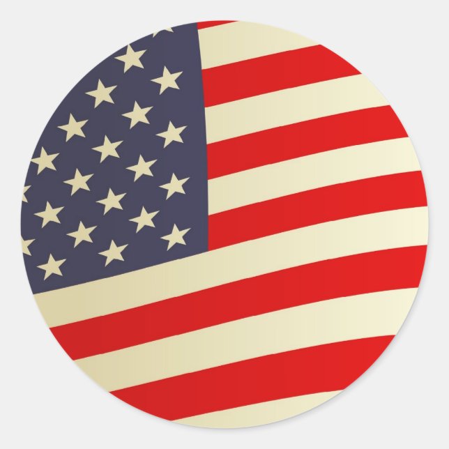 American Flag Classic Round Sticker (Front)