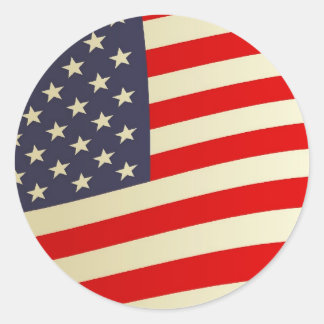 American Flag Classic Round Sticker