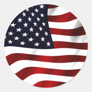 American Flag Classic Round Sticker