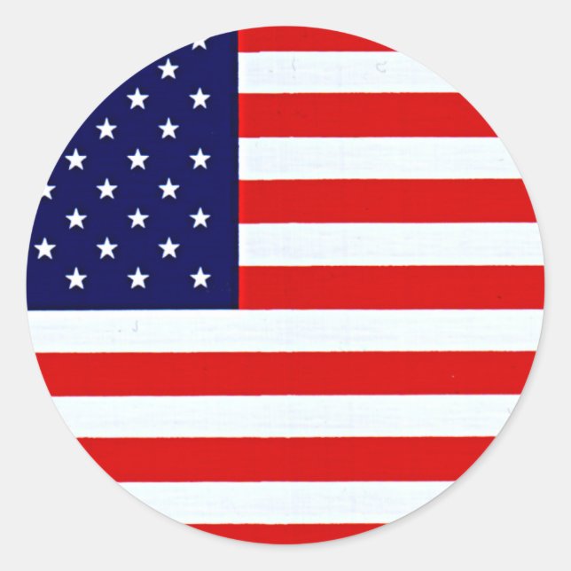 American Flag Classic Round Sticker (Front)