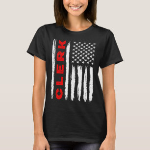 American Flag Clerk US USA Flag T-Shirt