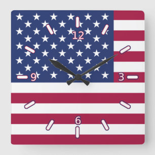 American Flag Clock (With Numbers)