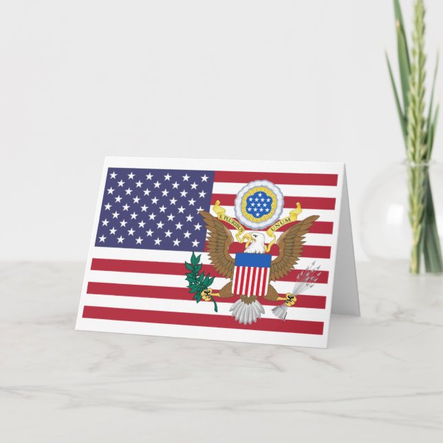 American Flag & Coat of Arms, United States Card (Front)