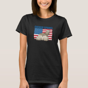 American Flag Cocker Spaniel   T-Shirt