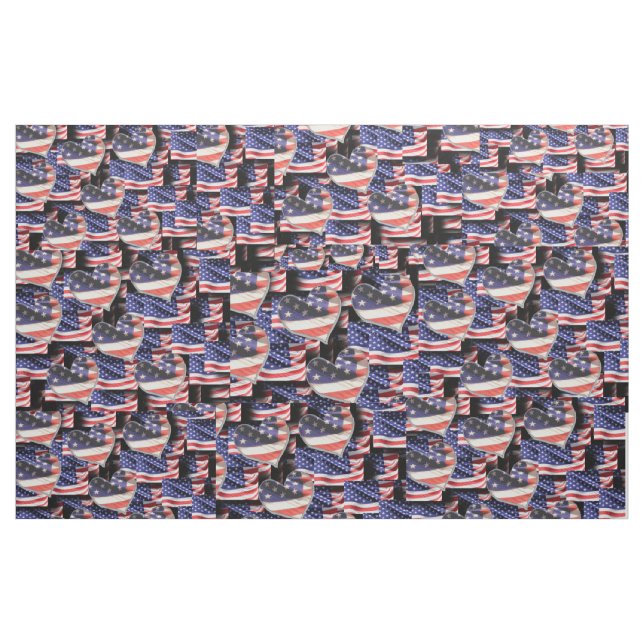 American Flag Collage Fabric (Fat Quarter)