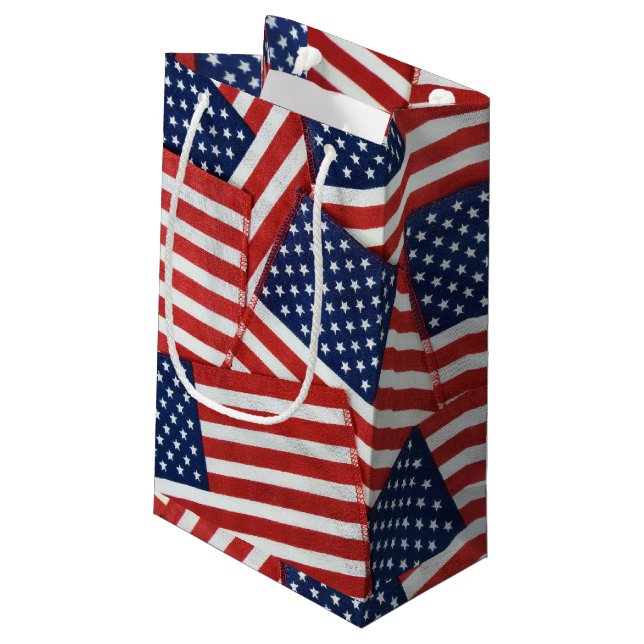 American Flag Collection Small Gift Bag (Back Angled)
