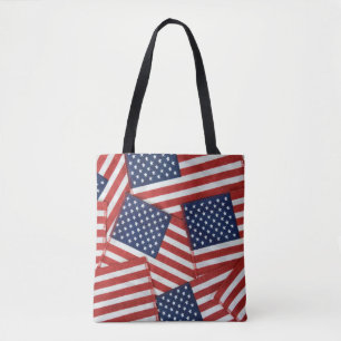 American flag collection tote bag