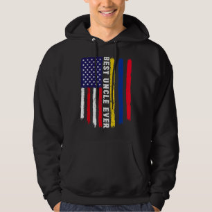 American Flag & Colombia Flag Best Uncle Ever Fami Hoodie
