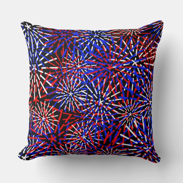 American Flag Colours Firework Design  Cushion (Front)