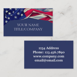 American Flag Company Name  Business Card