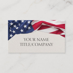 American Flag Company Name Paper Texture Business Card