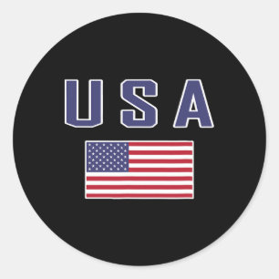 American Flag Cool Patriotic Usa Flags Men Women Classic Round Sticker