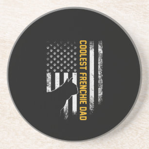American Flag Coolest French Bulldog For Dad Dog Coaster