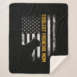 American Flag Coolest French Bulldog For Mum Dog Sherpa Blanket