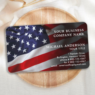 American Flag Corporate Professional Patriotic Business Card