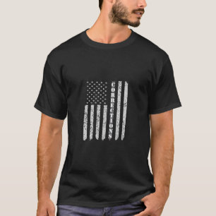 American Flag Corrections Officer Shirt Thin Grey