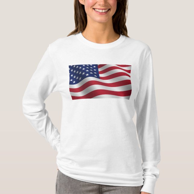 American flag cotton long sleeve T-shirt (Front)