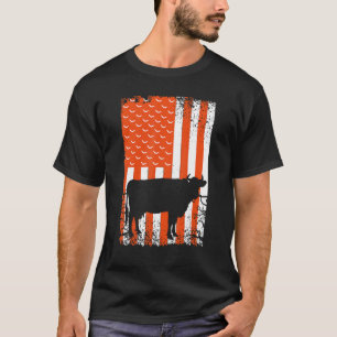American Flag Cow Halloween Farm Costume Men Women T-Shirt
