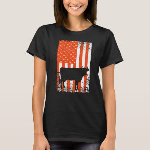 American Flag Cow Halloween Farm Costume Men Women T-Shirt