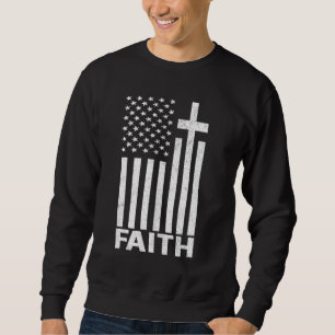 American Flag Cross Usa Patriotism & Faith Christi Sweatshirt