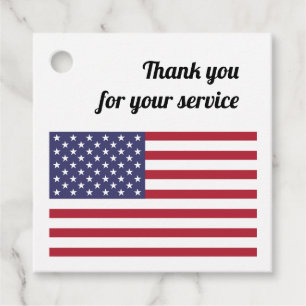 American Flag Custom Message Favour Tags