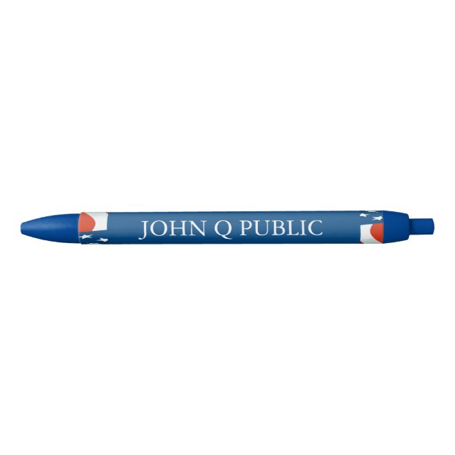 American Flag Custom Name Template Black Ink Pen (Front)