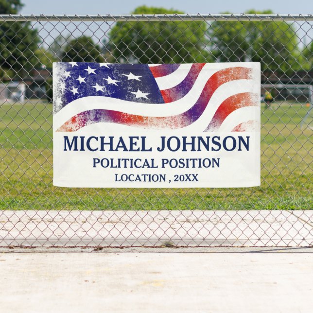American Flag Custom Political Campaign Election Banner (Insitu)