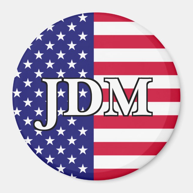 American Flag Customisable Initials Magnet (Front)