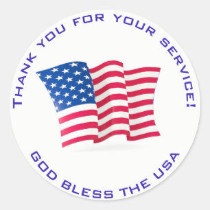 American Flag Customise Your Own Text Classic Round Sticker