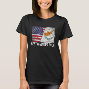 American Flag & Cyprus Flag Best Grandpa Ever Fami T-Shirt