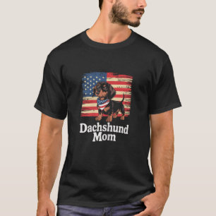 American Flag Dachshund Dog Mom Patriotic for Wom T-Shirt