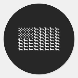 American Flag Dachshund Patriotic Dog Dad Mum 4th Classic Round Sticker