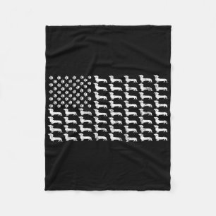 American Flag Dachshund Patriotic Dog Dad Mum 4th Fleece Blanket