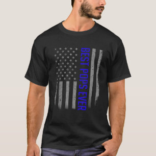 American Flag Dad Gift For Father s day Best Pops T-Shirt