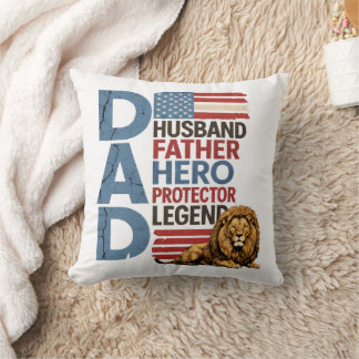American flag Dad Lion Patriotic  Cushion
