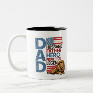 American flag Dad Lion Patriotic Mug