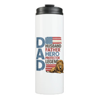 American flag Dad Lion Patriotic  Thermal Tumbler