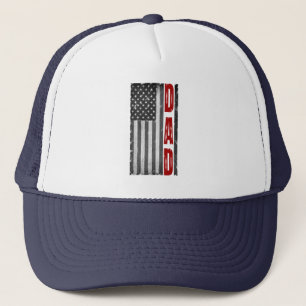 AMERICAN FLAG, DADDY, 4TH OF JULY, FATHERS DAY   T TRUCKER HAT