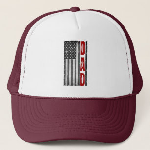 AMERICAN FLAG, DADDY, 4TH OF JULY, FATHERS DAY T TRUCKER HAT
