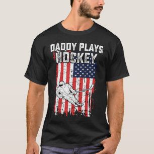 American Flag Daddy Hockey USA Patriotic 4th Of Ju T-Shirt