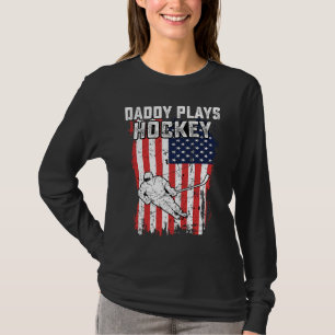 American Flag Daddy Hockey USA Patriotic 4th Of Ju T-Shirt